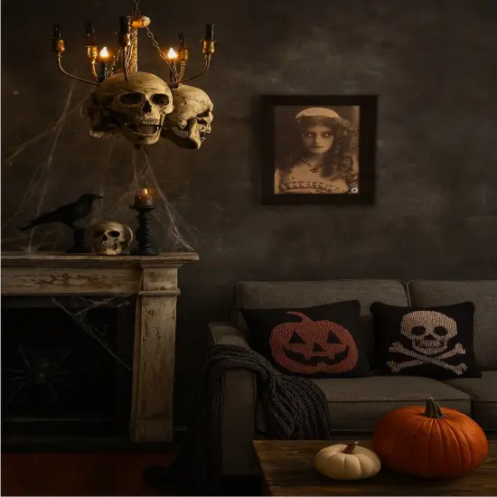 14" x 19" Light Up LED Eyes Halloween Portrait Wall Art {2}