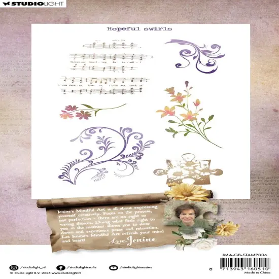 Jenine's Mindful Art Clear Stamp-Hopeful Swirls, Growing & Blooming {3}