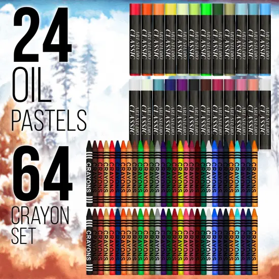 U.S. Art Supply 163-Piece Mega Deluxe Art Painting, Drawing Set, Desk Easel - Painting Pad, Sketch Pads, 24 Watercolors, 24 Colored Pencils, Crayons {6}