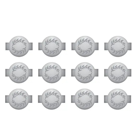 We R Charm Stapler Charm 12/Pkg-Silver Round With Leaf Emboss {3}