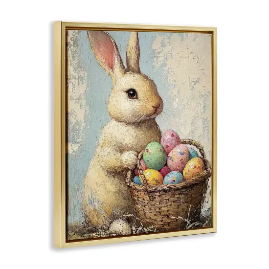 Stupell Industries Easter Bunny Basket Floating Frame By Franklyn Gregory {3}