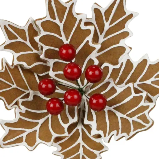 14" Gingerbread Poinsettia Stem {3}