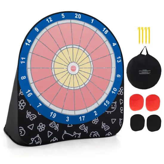 Portable Giant Kick Dartboard Soccer Game Includes Sticky Balls and Carry Bag for Kids and Adults Black {4}
