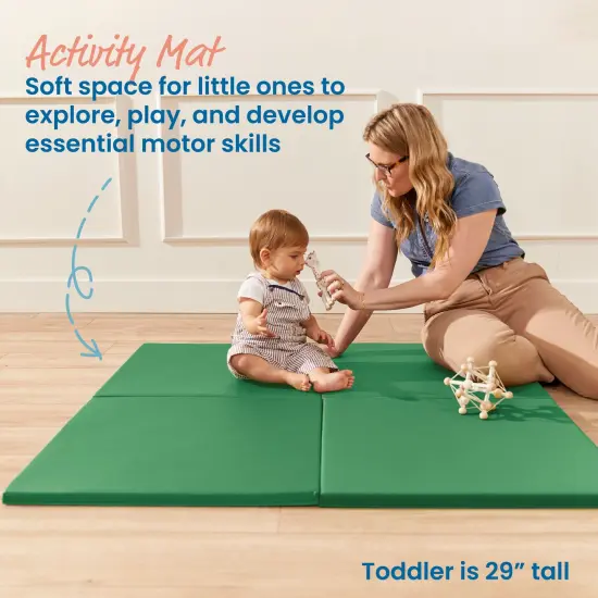 Play Patch Activity Mat Squares, Modular Playmat, 4-Pack Green {3}