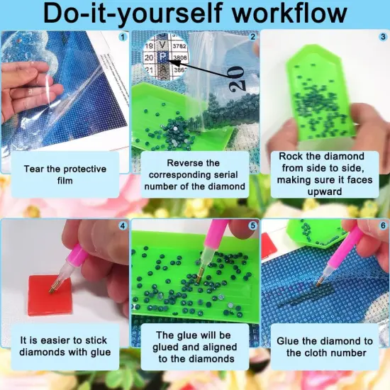 Beach Diamond Art Kits for Adults, 2 Set Beach Love Shell Sea Diamond Art Kits, 5D Full Drill Diamond Art Kit for Adults {4}