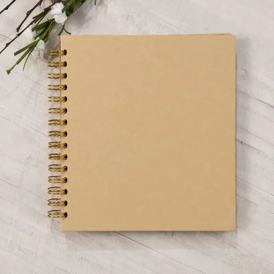 Large DIY Scrapbook Photo Album 80 Pages Thick Kraft Paper Scrap Book Albums for Wedding Anniversary Family and Baby (Brown) {3}