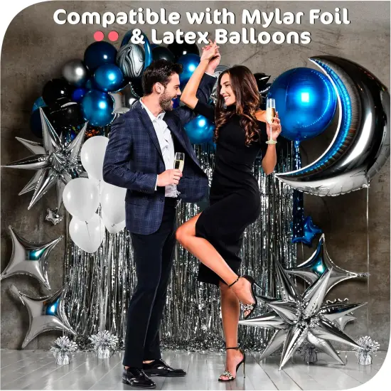 Silver Balloon Weights, Heavy Balloon Weight Pack of 12 Metallic Foil Weights for Balloons, Birthday Party & Wedding Table Centerpiece Ballon Weight 4.8&rsquo;&rsquo; DIY Ballon Weights for Helium Balloons {3}