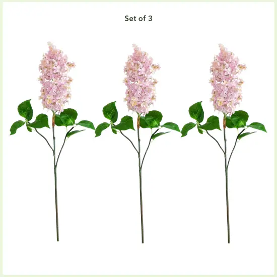 Nearly Natural Artificial Floral Lilac Stem Sprays - 36" - Set of 3 - Pink {4}