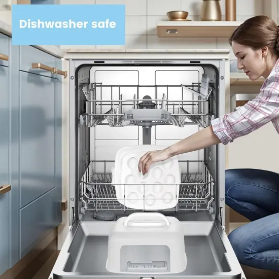 Cake Carrier with Lid, White Square Cake Holder Cupcake Container for 12 Cupcakes 2 in 1 Portable Dessert Container for Cake Pie Muffin Cobbler {4}