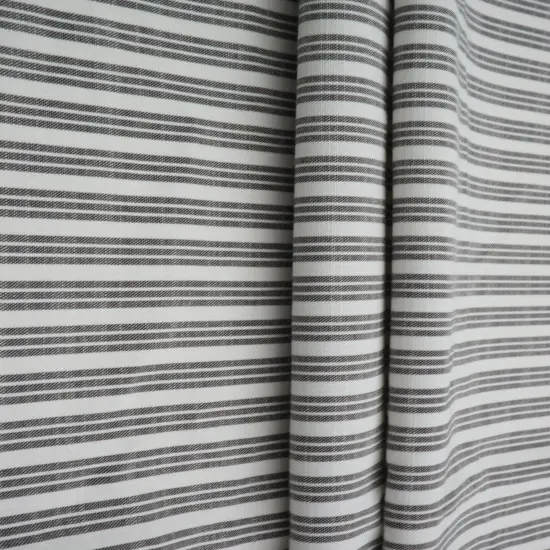 1 Yard Poplin Triple Stripe Fabric 57/58&Prime; Wide Polyester Rayon Blend NAVY {7}
