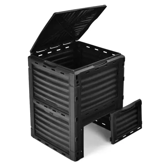 80-Gallon PP Composter Bin with Ventilation and Easy Access Door Black {4}