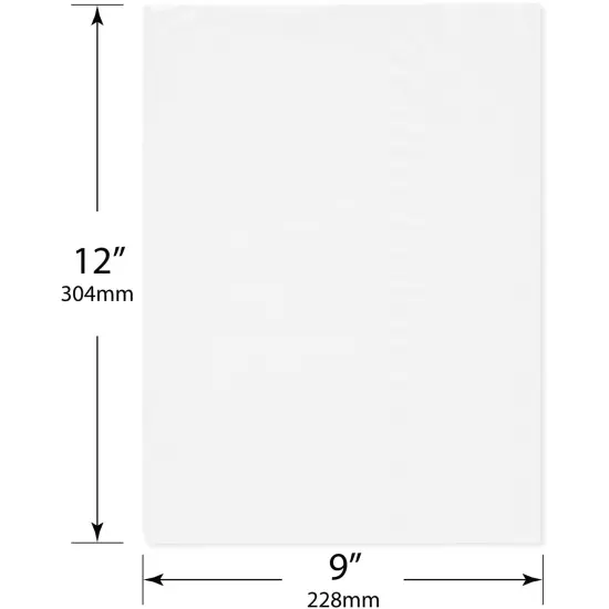 Plymor 9" x 12", White 2 Mil Flat Open Plastic Poly Bags {3}