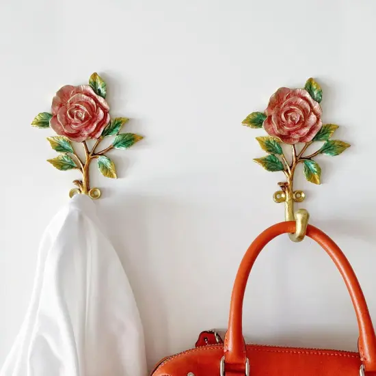 Vintage Flower Shaped Decorative Wall Hooks Rack Hangers for Hanging Clothes Coats Towels Keys Hats {3}