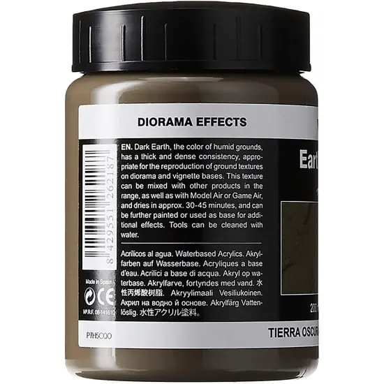 Vallejo Dark Earth Gel, 200ml, Dark Earth, 6.76 Fl Oz (Pack of 1) {3}