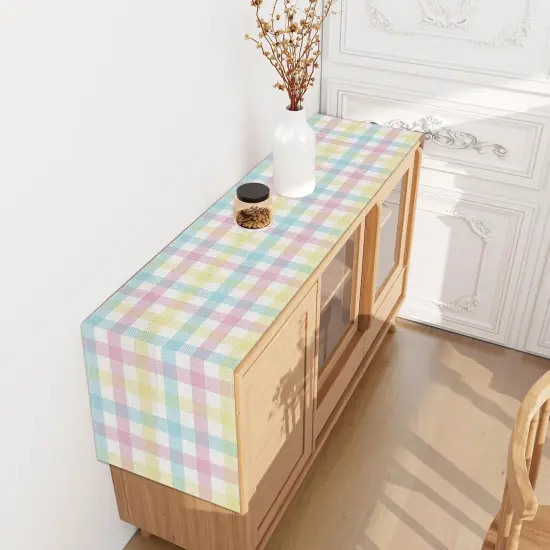 Linen Buffalo Check Plaid Spring Table Runner 72 Inches Long Farmhouse Spring Summer Easter Table Decoration for Home Kitchen Dining Room {5}