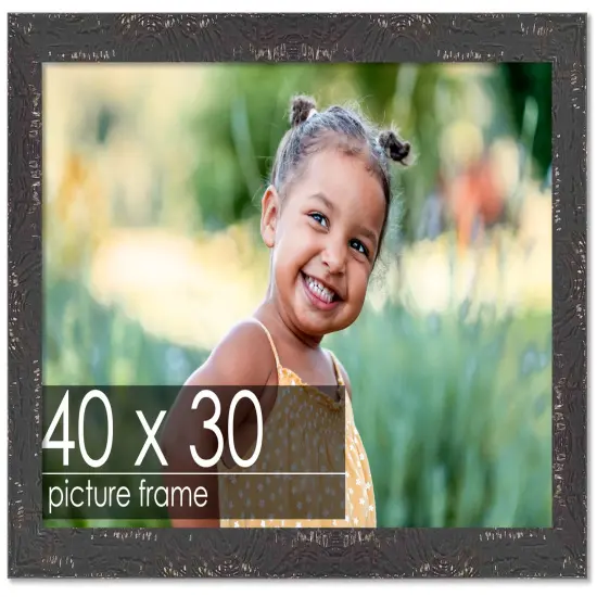 Shabby Chic Black Picture Frame - UV Acrylic, Backing Board, Hanging Hardware Included {1}