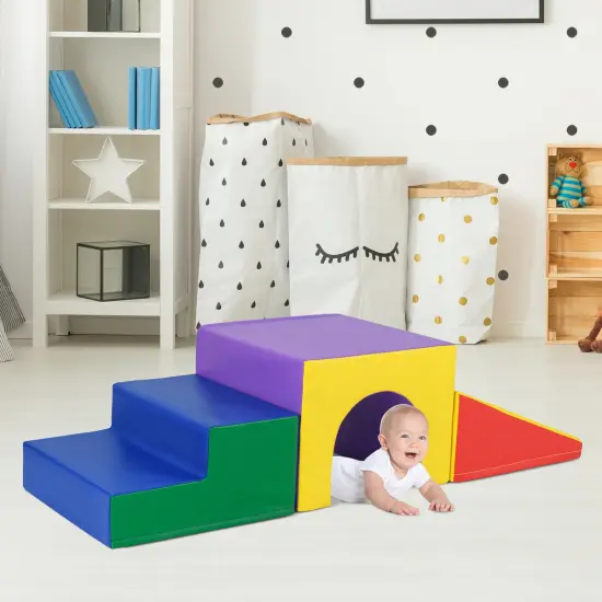 Portable Climb and Crawl Foam Block Play Set Perfect for Child Various Activities Orange {2}