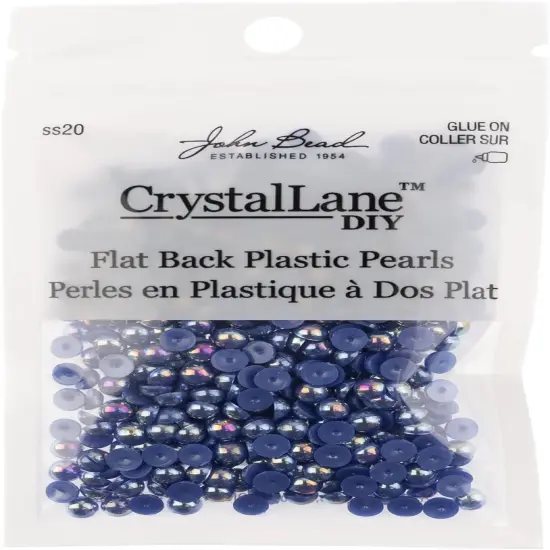 Crystal Lane DIY SS20(5mm) Plastic Pearl Flatback Rhinestones, 575pcs Dark Blue AB {3}