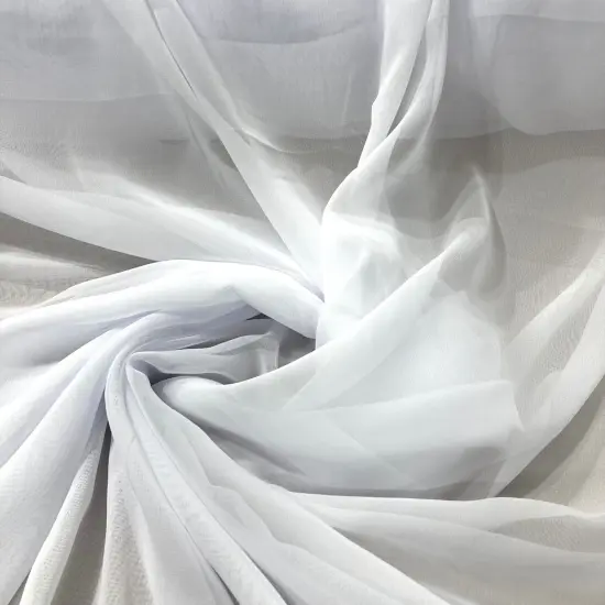 1 Yard Lightweight Sheer Chiffon Fabric, 60" Wide, Ideal for Bridal & Formal Dresses White {1}