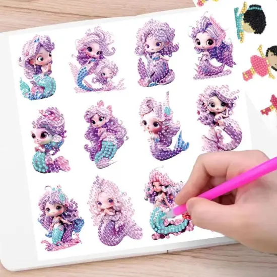 Diamond Art for Kids, Mermaid Gem Stickers,Diamond Painting Kits for Kids Ages 6-8 8-10 10-12 {4}