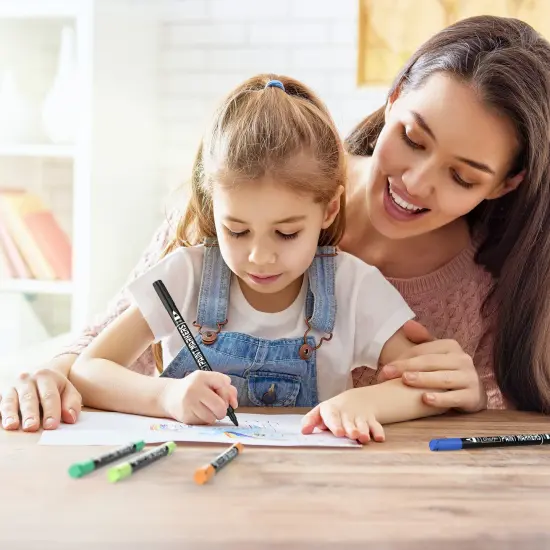 32 Colors Paint Markers, Dual Tip Acrylic Paint Pens for Wood, Canvas, Glass, Ceramic, Fabric,Rock Painting, DIY Crafts Making Art Supplies (Fine Tip and Brush Tip) {2}