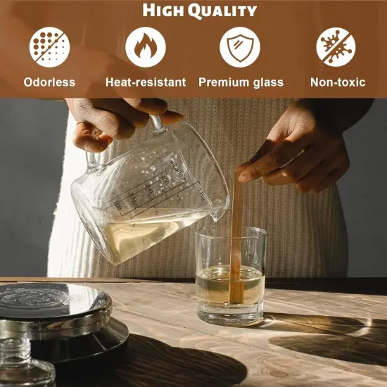 12 Pack 10 OZ Clear Glass Candle Jars, Glass Candle Making Jars with Bamboo Lids, Empty Clear Glass Candle Jars, Bulk Candle Containers for Making Candles - Dishwasher Safe {4}