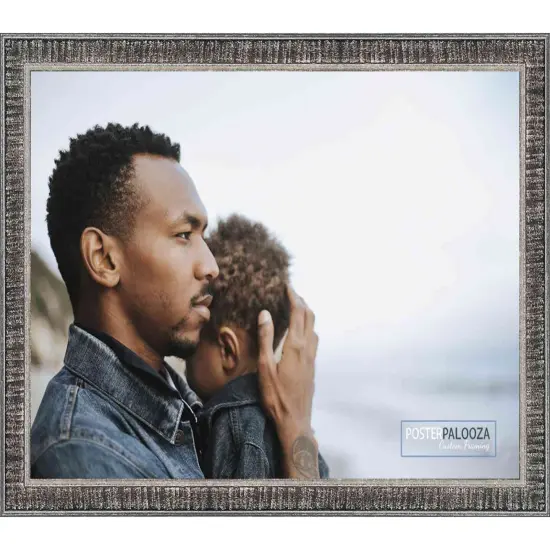 Square Textured Black Picture Frame - UV Acrylic, Foam Board Backing, Hanging Hardware {5}