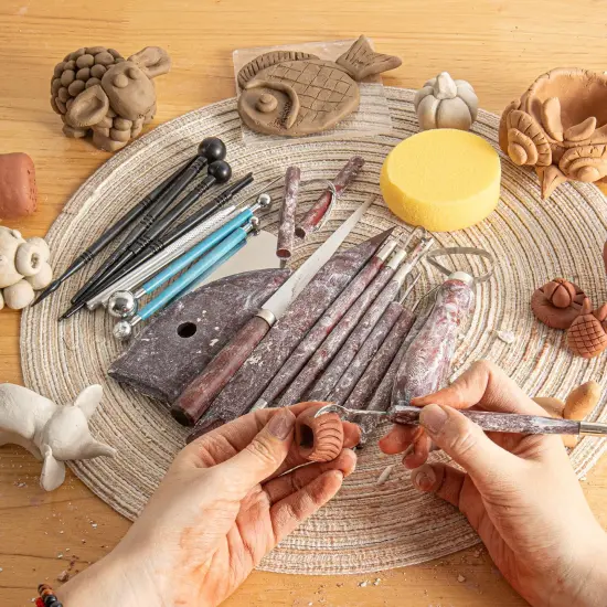 23PCS Clay Tools Sculpting, Ceramic & Pottery Modeling Tool, Ceramics Tools Set, Polymer Tools Kit, Air Dry Clay Tools for Carving, Molding, Pottery Wheel, Crafting Supplies, Pros, Beginners, Adults {2}