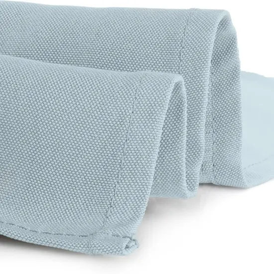 Cloth Napkins - 17 x 17 Inch Baby Blue Dinner Napkins - Set of 12 Soft & Absorbent Washable Fabric Cloth Table Napkins with Hemmed Edges for Hotel Restaurant, Holiday Parties & Wedding {4}
