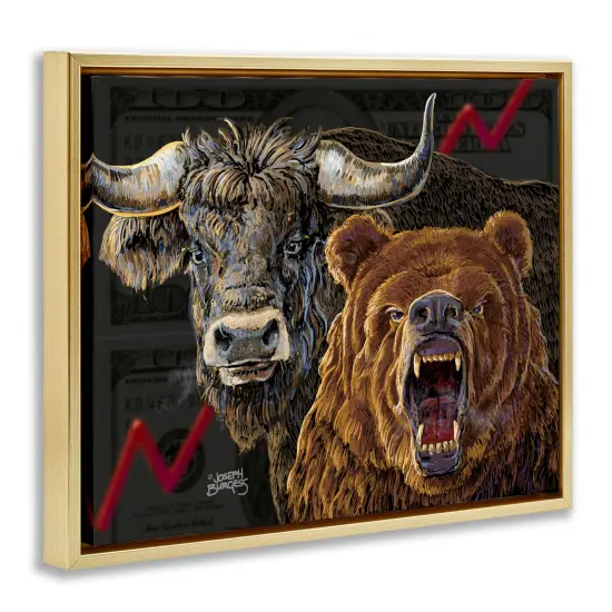 Stupell Industries Bull & Bear Finance Floating Frame By Joseph Burgess {3}