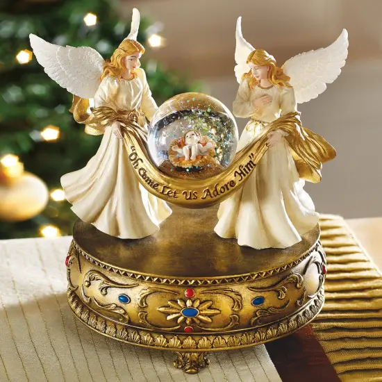 Collections Etc Musical Angels Christmas Holiday Snow Globe {1}