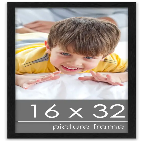 Panoramic Minimalist Grey Picture Frame - UV Acrylic, Foam Board Backing, Hanging Hardware {1}