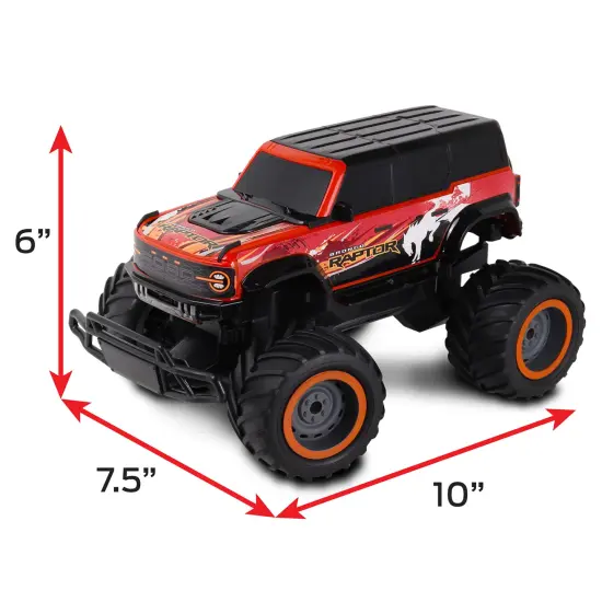 Mean Machines: RTR RC - Ford Bronco Raptor - Red - 2.4 Ghz High Performance for Donuts & Wheelies, Turbo Boost, Ready-To-Run Radio Controlled Vehicle {5}