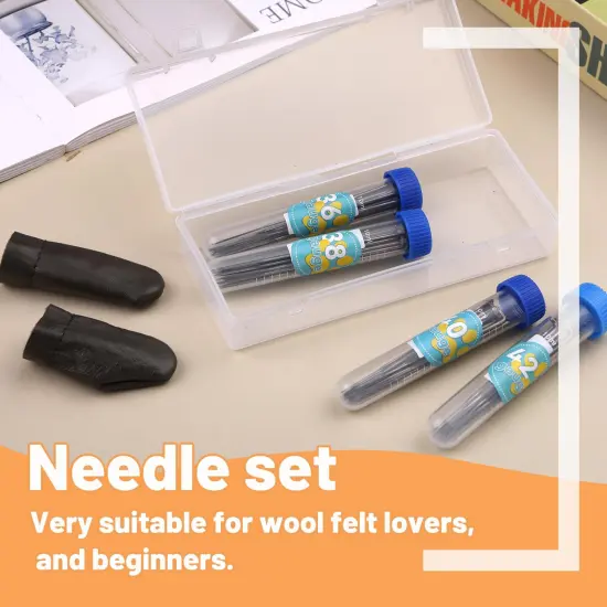 80PCS Needle Felting Needles, 4 Sizes Wool Felting Needles, Needle Felting Tools Supplies Kit with Felting Needles Fingercots Storage Box for DIY Wool Felting Crafts {6}