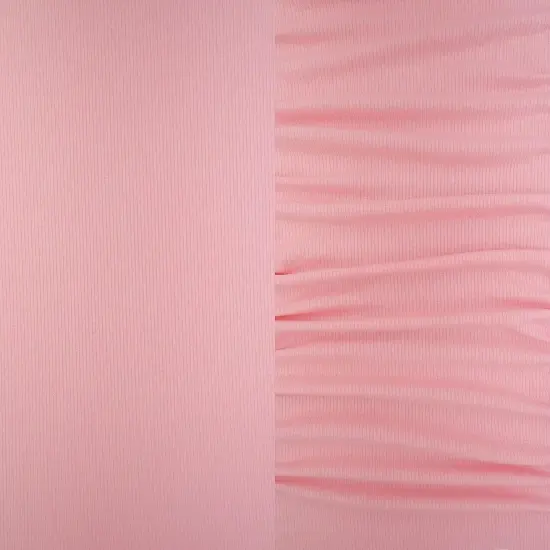 Rayon Blend 4x2 Rib Knit Fabric Soft & Stretchy, 52/54&Prime; Width Great for DIY Clothing PINK PALE {1}