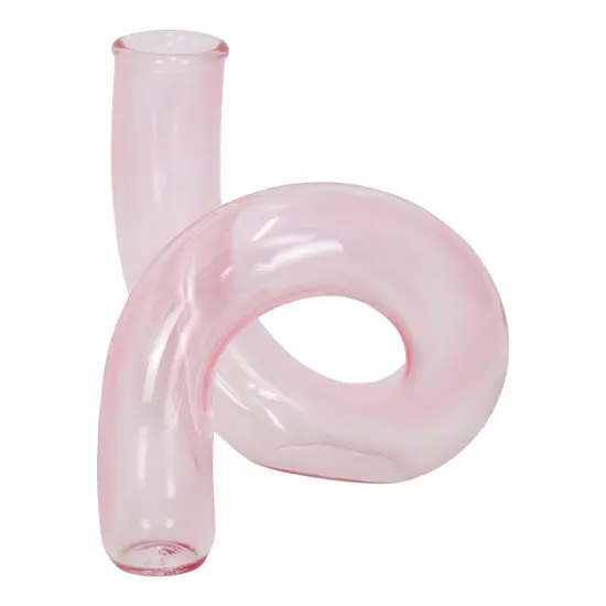 Glass Twist Vase Pink {1}