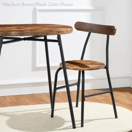 Best Choice Products 3-Piece Modern Oval Dining Table Set, Small Kitchen Dinette w/ 2 Chairs Dark Brown/Black {6}