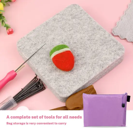 Needle Felting Kit,Needle Felting Pad,Needle Felting Tool with 6"x6"Needle Felting Mat,Felting Needles for Wool,Leather Finger Guards,Good for Any Felting {2}