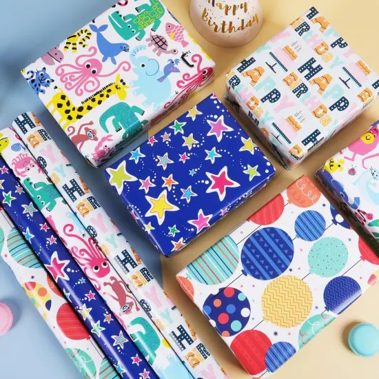 Gift Wrap Paper for Birthday Party Favor 17&rdquo; x 118&rdquo; Per Roll {2}