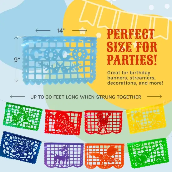 Coco Mexican Party Banners (30-ft; Plastic) | Mexican Papel Picado with Disney Coco Characters and Scenes | Fiesta Party Decorations for Cinco de Mayo, Birthdays, Holidays (2x15ft) {5}