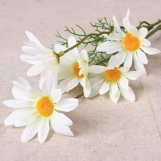 10pcs Artificial Daisy Flowers Flower Arrangements for Home Hotel Office Wedding Party Garden Craft Art Decor Each Approx 21" High No Vase White {4}