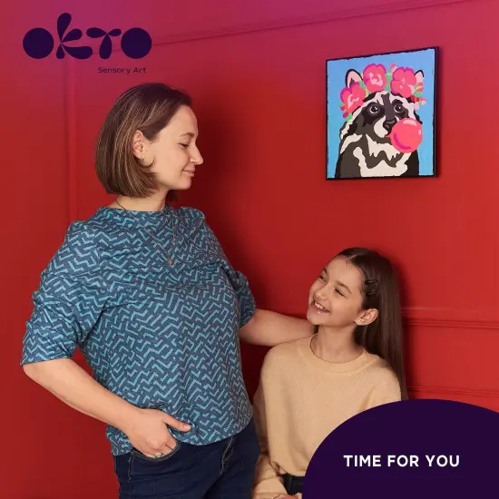 OKTO Clay-by-Numbers Kit &ndash; &ldquo;Raccoon&rdquo; (11.4&rdquo; x 11.4&rdquo;) {6}