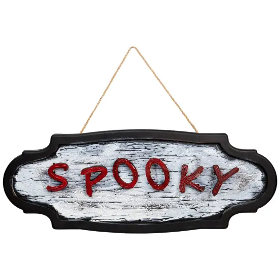 Northlight Animated Sound Activated 'Spooky' Halloween Sign - 20.5" Gray {3}