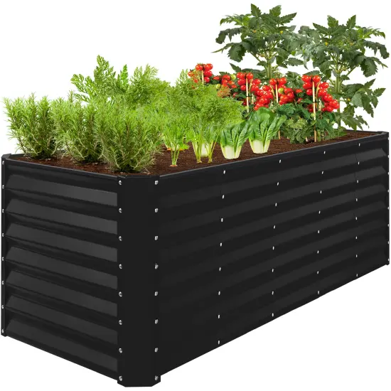 Best Choice Products 8x2x2ft Raised Metal Outdoor Garden Bed, Planter Box for Flowers, Vegetables, Herbs Sage Green {7}