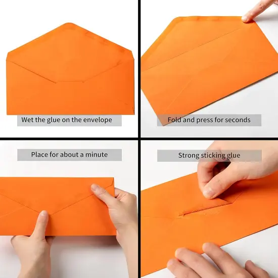 50 Pack #10 Business Envelopes Standard V Flap Invoices Envelopes for Office Checks, Business Letterhead, Letter Mailing 4.13 x 9.49 Inches (10 Colors) {4}