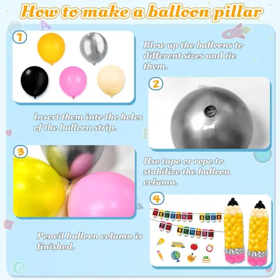 Back to School Pencil Balloons Kit Decorations {3}