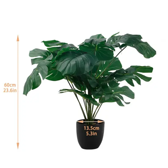 Living Real Looking Artificial Plant in Pot, Faux Plant for Indoor Decor, Green Potted Plant {2}