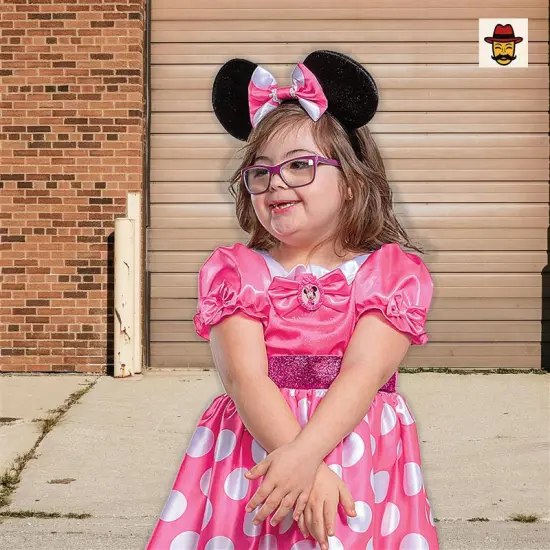 Kids Pink Minnie Mouse Adaptive Costume with Headband for Girls {2}