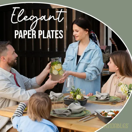 Earthtrends Heavy Duty Paper Plates for parties &ndash; Includes 8-Inch Paper Dessert Plates and 10-Inch Paper Dinner Plates &ndash; Disposable Floral Paper Plates for Parties, Weddings, Events, BBQs, Birthdays, Catering, Holidays &ndash; Elegant Tableware Set Bouyant {6}