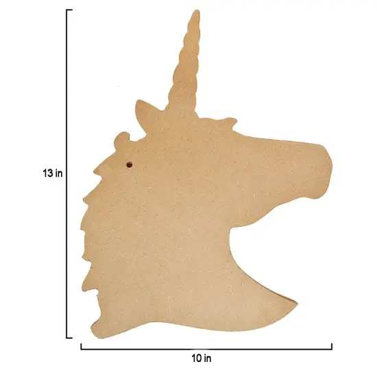 Pack of 3 - Little Birdie MDF Base Unicorn Head 10"X13"-Unicorn Head {3}